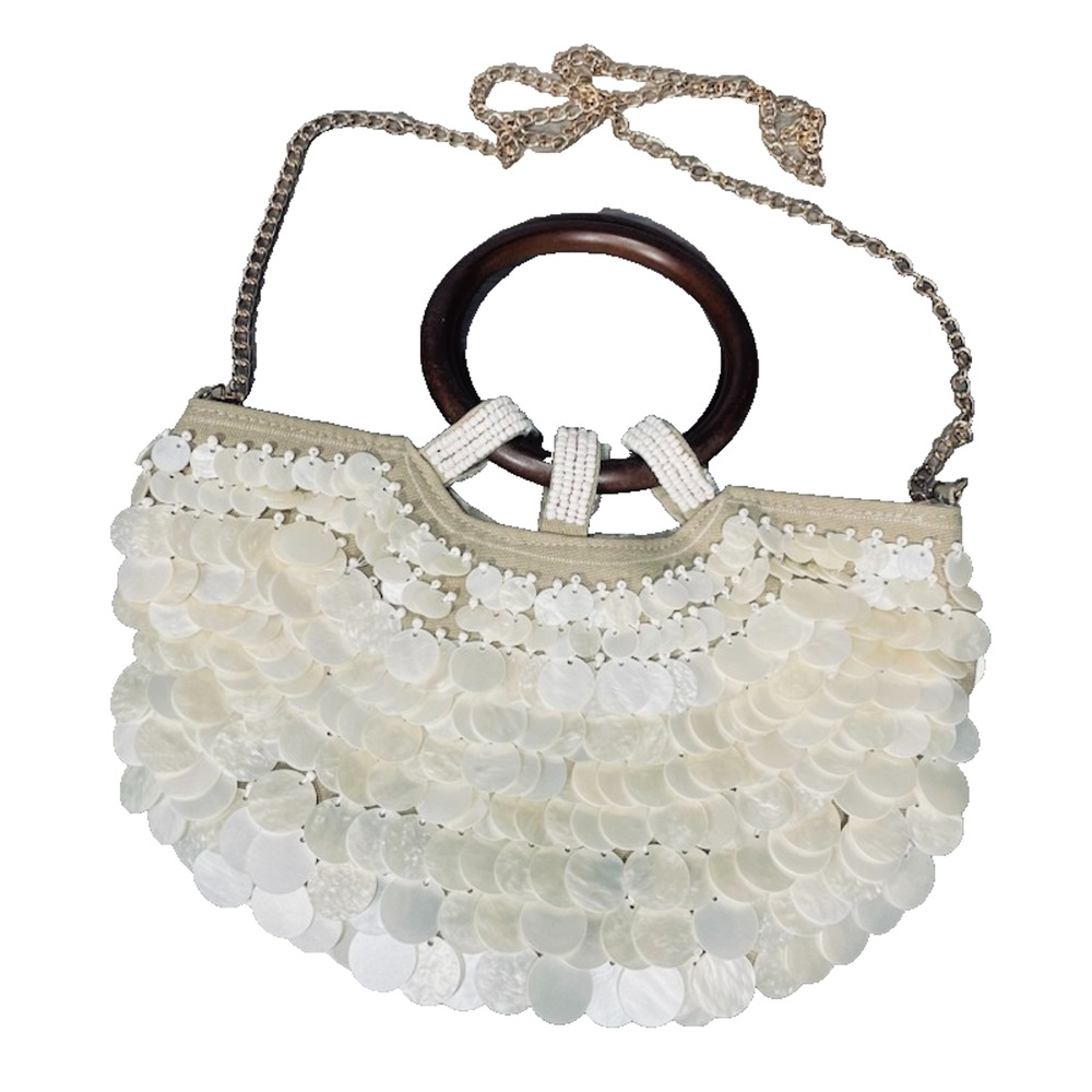 Beaded Shell Purse Summer Beach Tote Bag Seashell Clutch Handbag Luxury Evening